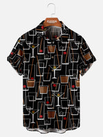 Tall Men's Mid-Century Cocktail Art Short Sleeve Shirt Eleven Oasis