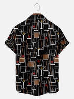 Tall Men's Mid-Century Cocktail Art Short Sleeve Shirt Eleven Oasis