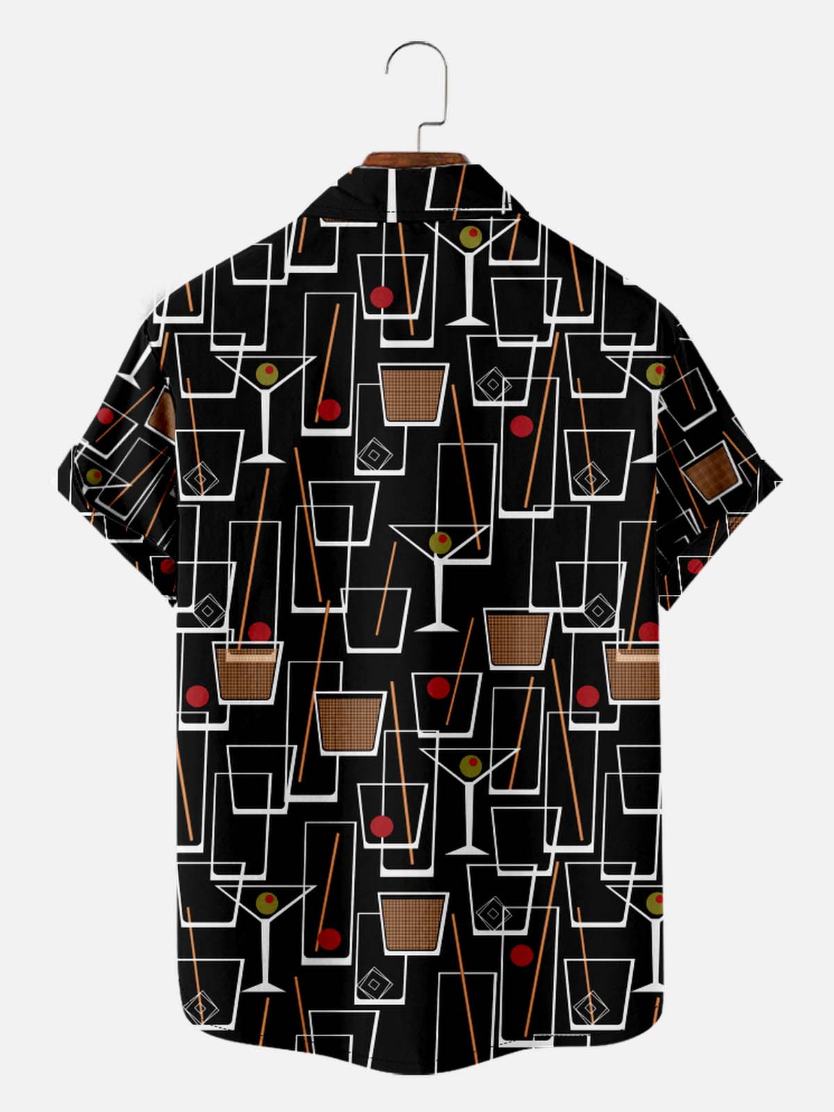 Tall Men's Mid-Century Cocktail Art Short Sleeve Shirt Eleven Oasis