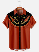 Tall Men's Atomic Western Space Short Sleeve Shirt Eleven Oasis