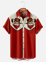 Animal Kingdom Spread Collar Short Sleeve Shirt For Men Eleven Oasis