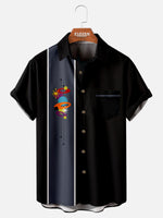 Tall Men's Atomic Space Age Bowling Short Sleeve Shirt Eleven Oasis