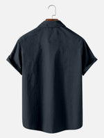 Tall Men's Atomic Age Vertical Stripe Bowling Short Sleeve Shirt Eleven Oasis