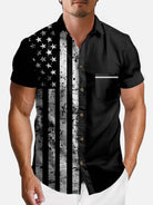 Tall Men's Vintage Flag American Pride Short Sleeve Shirt ElevenOasis