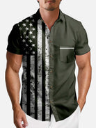 Tall Men's Vintage Flag American Pride Short Sleeve Shirt ElevenOasis