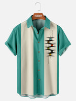 Men's Mid-Century Modern Abstract Bowling Short Sleeve Shirt Eleven Oasis