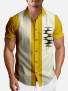 Men's Mid-Century Modern Abstract Bowling Short Sleeve Shirt ElevenOasis