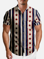 Men's American Pride Stars and Stripes Short Sleeve Shirt Eleven Oasis