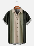 Tall Men's Color-block Striped Casual Breathable Bowling Short Sleeve Shirt ElevenOasis