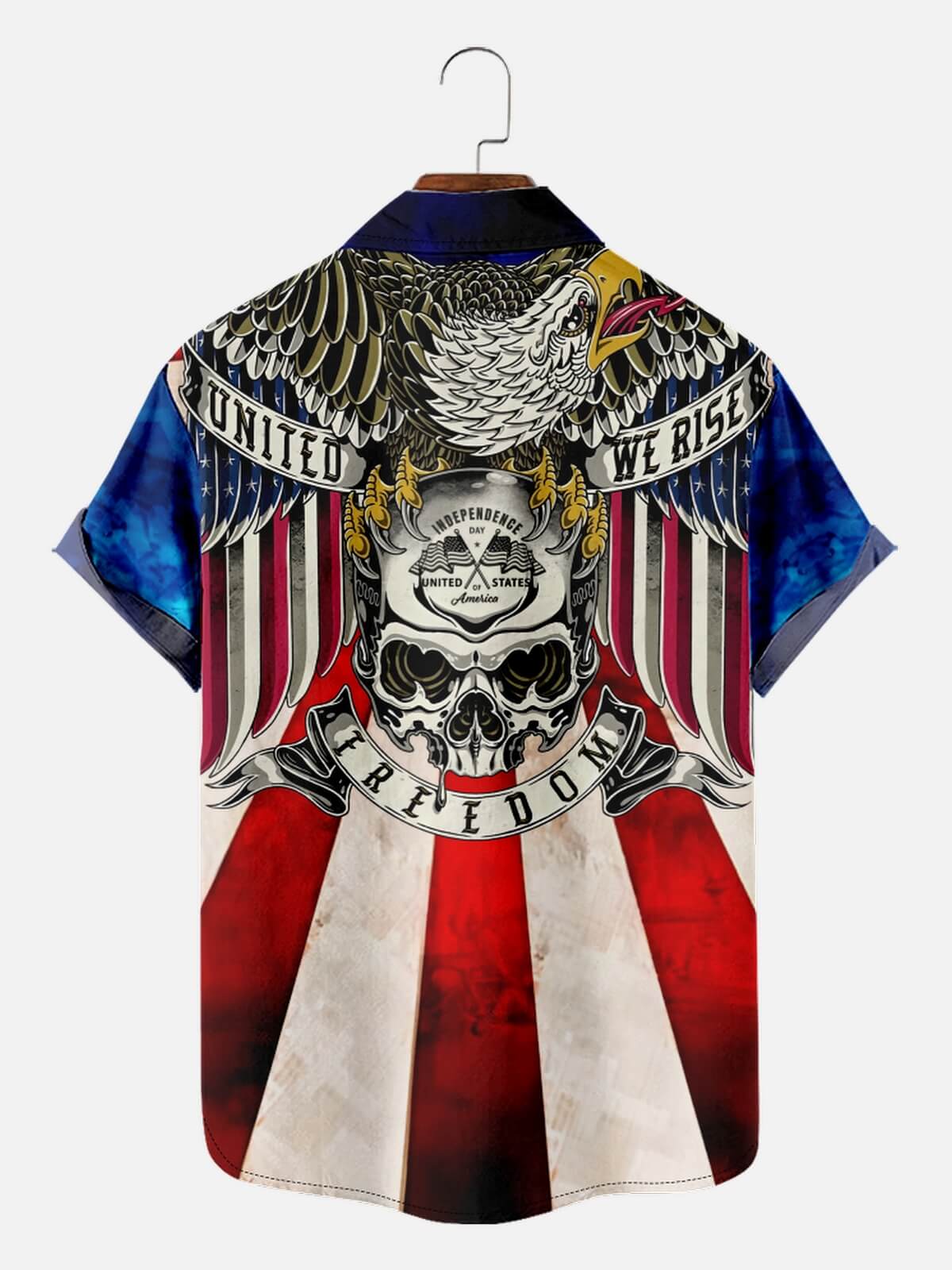 Tall Men's United We Rise Eagle Freedom Short Sleeve Shirt Eleven Oasis
