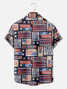 Tall Men's Independence Day Americana Patchwork Short Sleeve Shirt Eleven Oasis