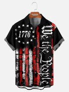 Tall Men's 1776 We The People Vintage Flag Short Sleeve Shirt Eleven Oasis