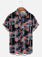 Tall Men's American Heritage Landmarks Short Sleeve Shirt Eleven Oasis