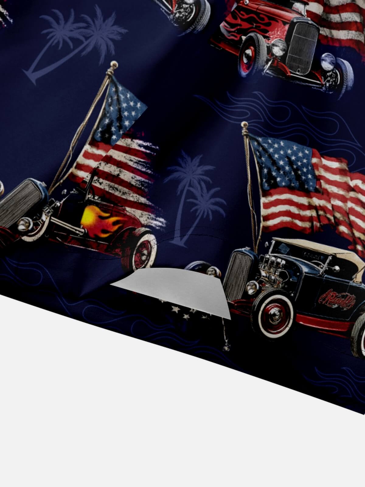 Men's American Hot Rod Patriotic Short Sleeve Shirt Eleven Oasis