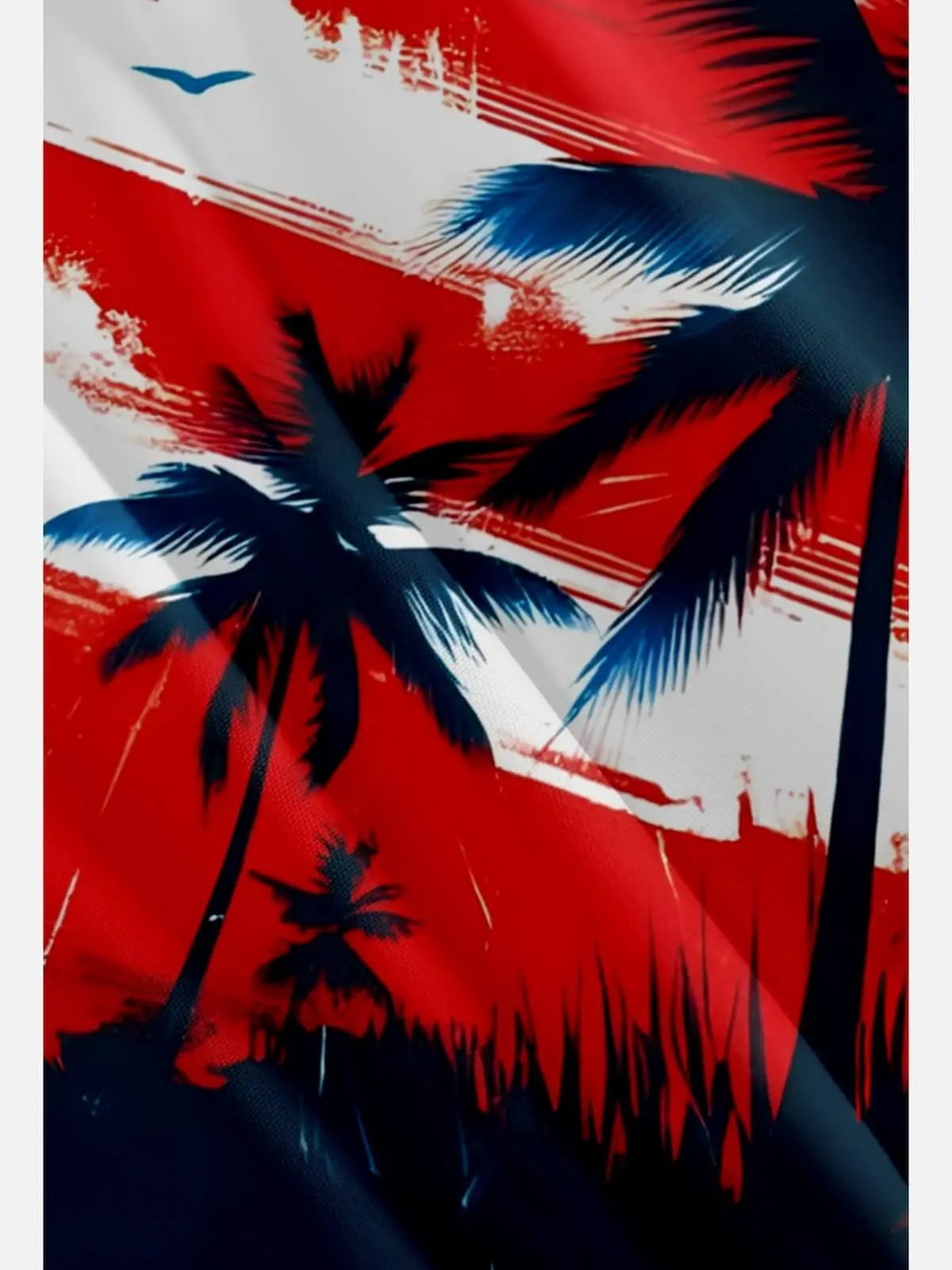 Tall Men's Patriotic Paradise Paintbrush Flag Short Sleeve Shirt Eleven Oasis