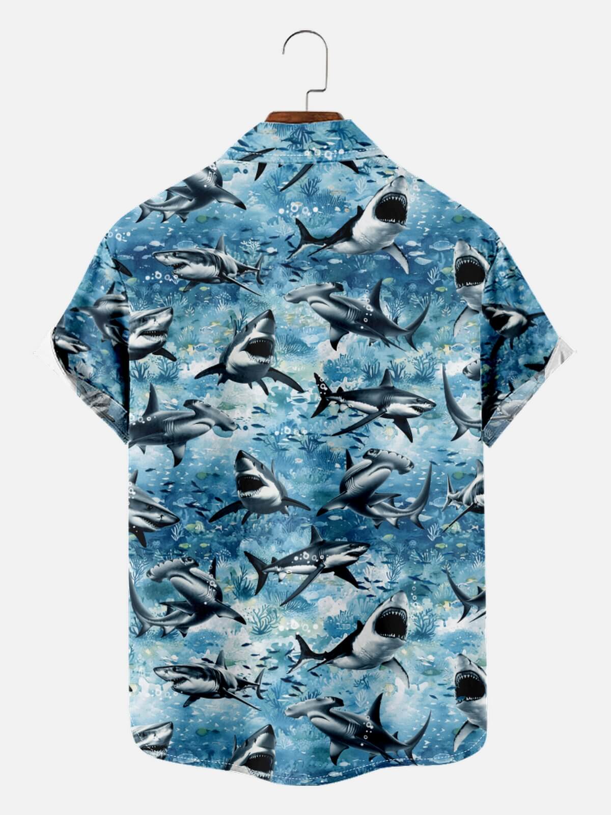 Tall Men's Shark Species Short Sleeve Shirt Eleven Oasis