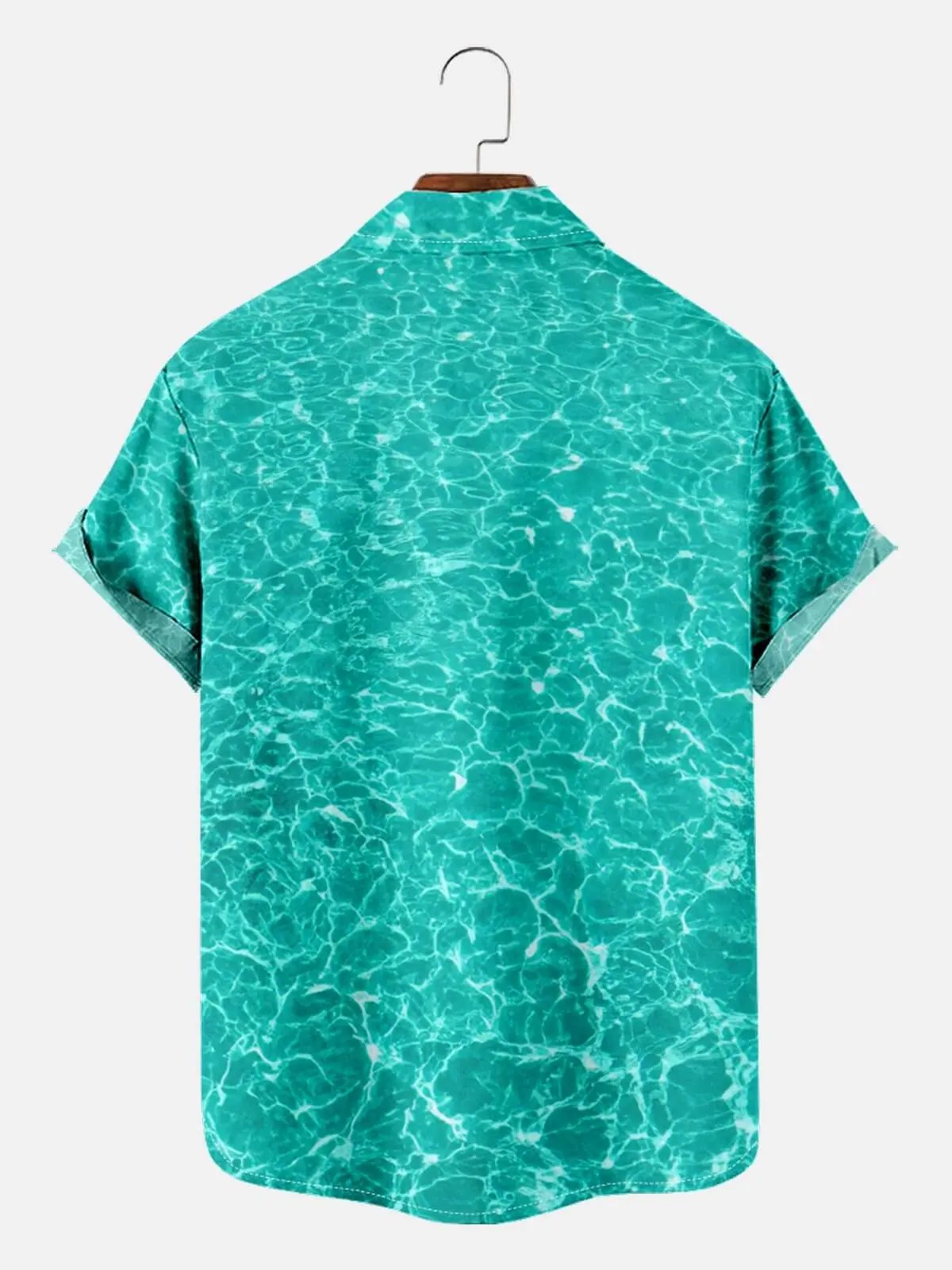 Tall Men's Cool Shark Pool Party Short Sleeve Shirt Eleven Oasis