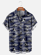 Men's Great White Sharks All Over Print short Sleeve Shirt Eleven Oasis
