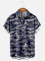 Tall Men's Great White Sharks All Over Print short Sleeve Shirt Eleven Oasis