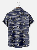 Tall Men's Great White Sharks All Over Print short Sleeve Shirt Eleven Oasis