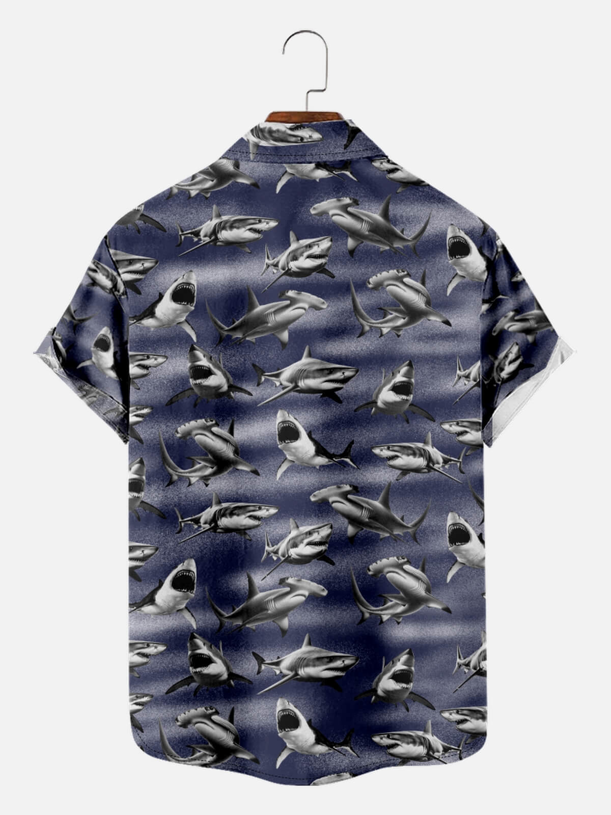 Tall Men's Great White Sharks All Over Print short Sleeve Shirt Eleven Oasis