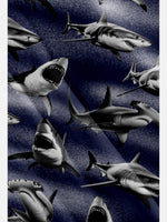 Tall Men's Great White Sharks All Over Print short Sleeve Shirt Eleven Oasis