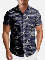 Tall Men's Great White Sharks All Over Print short Sleeve Shirt Eleven Oasis