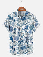 Men's Ocean Reef Marine Life Hawaiian Short Sleeve Shirt Eleven Oasis