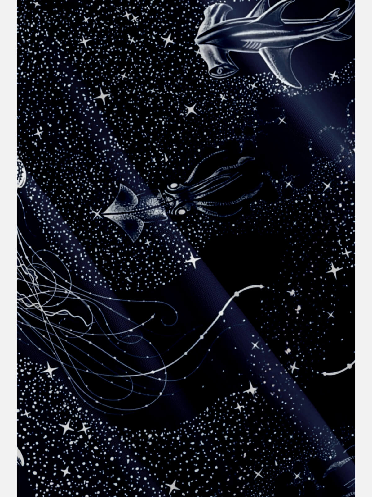 Tall Men's Cosmic Ocean Creatures Short Sleeve Shirt Eleven Oasis