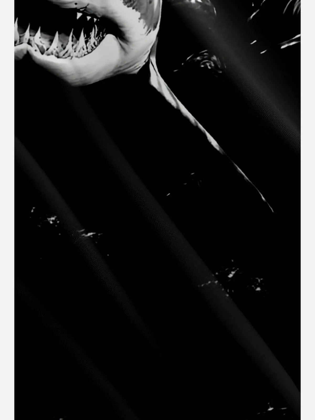 Tall Men's Monochrome Shark Attack Short Sleeve Shirt ElevenOasis