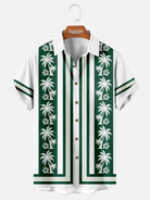 Men's Tropical Palm Stripe Short Sleeve Shirt Eleven Oasis