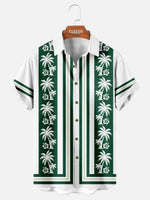 Men's Tropical Palm Stripe Short Sleeve Shirt Eleven Oasis