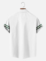 Men's Tropical Palm Stripe Short Sleeve Shirt Eleven Oasis