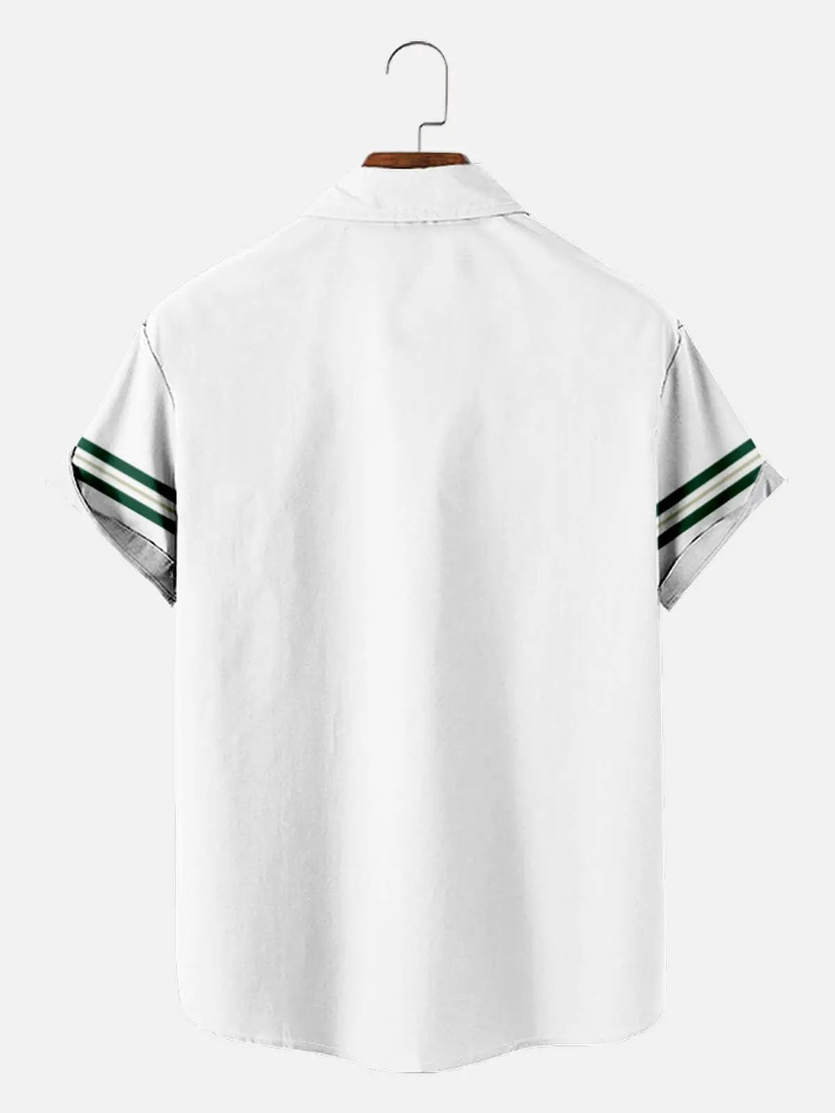 Tall Men's Tropical Palm Stripe Short Sleeve Shirt ElevenOasis