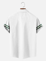 Tall Men's Tropical Palm Stripe Short Sleeve Shirt ElevenOasis