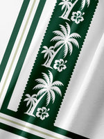 Men's Tropical Palm Stripe Short Sleeve Shirt Eleven Oasis