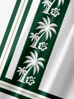 Tall Men's Tropical Palm Stripe Short Sleeve Shirt ElevenOasis