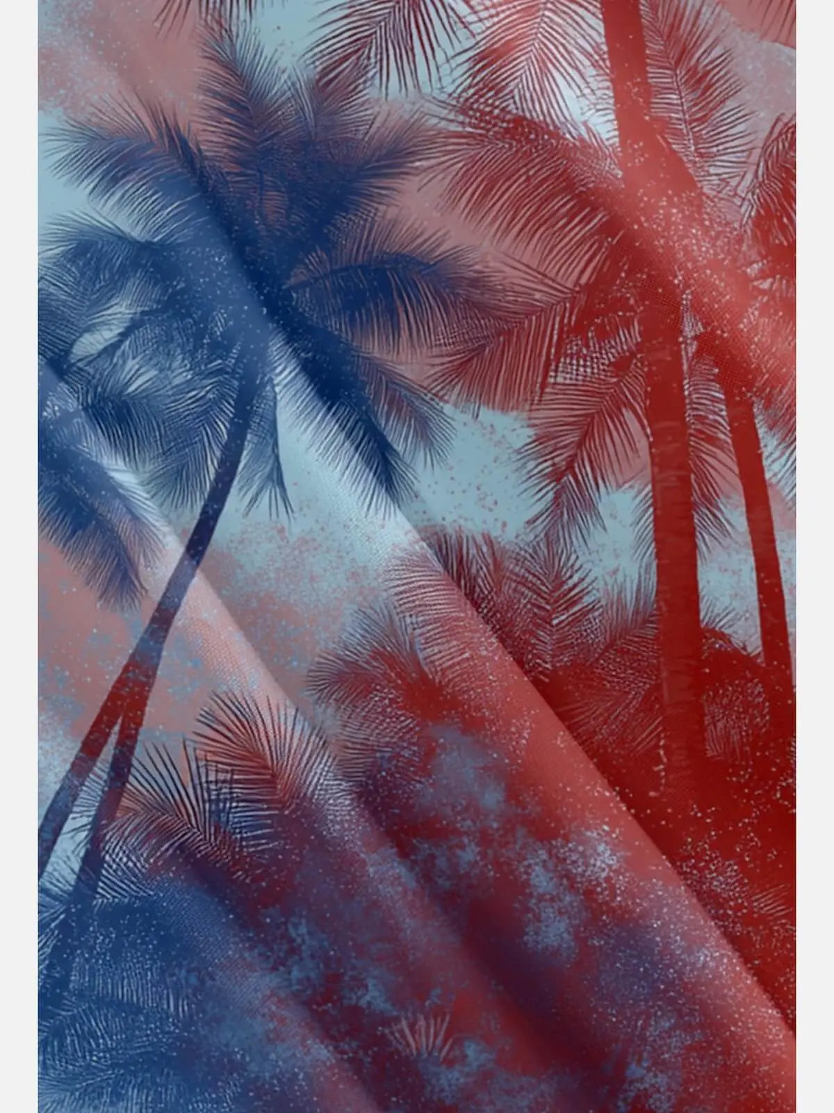 Tall Men's Patriotic Palm Tree Hawaiian Short Sleeve Shirt Eleven Oasis