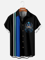 Men's Cool Octopus Racing Stripe Short Sleeve Shirt Eleven Oasis