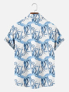 Men's Ocean Octopus Print Hawaiian Short Sleeve Shirt Eleven Oasis
