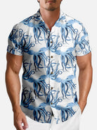 Men's Ocean Octopus Print Hawaiian Short Sleeve Shirt Eleven Oasis
