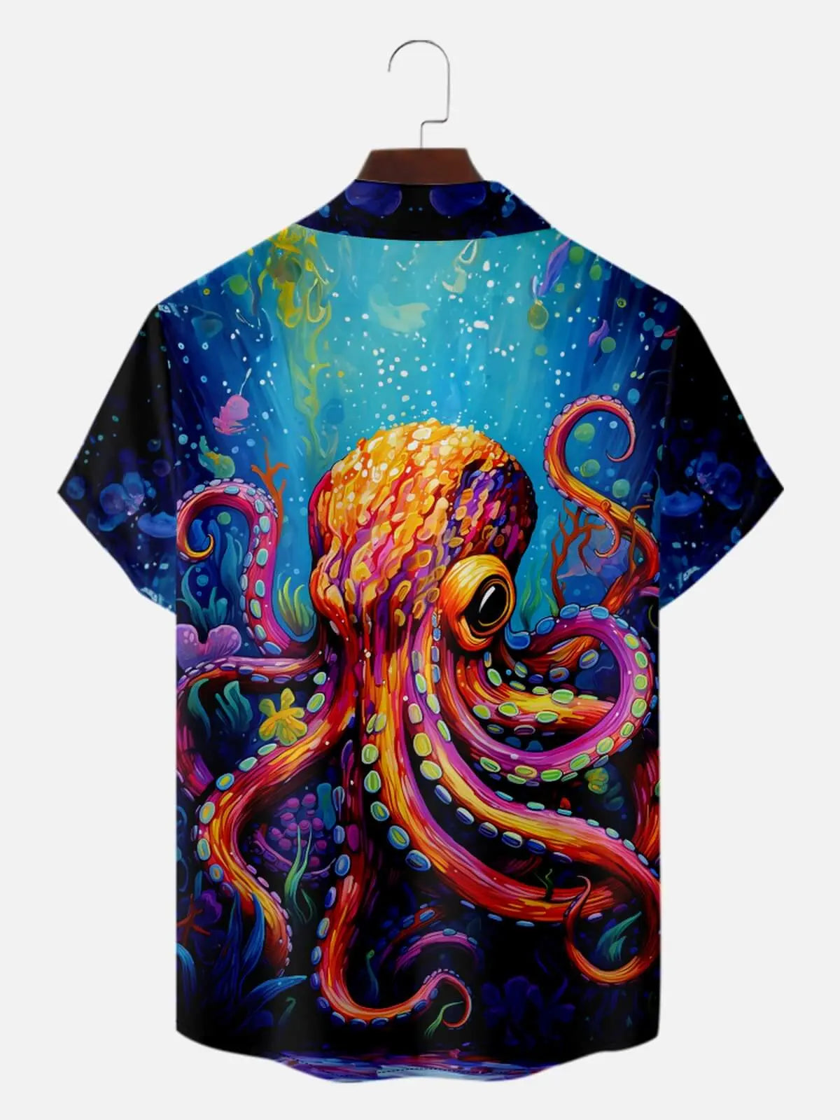 Men's Psychedelic Octopus Reef Hawaiian Short Sleeve Shirt Eleven Oasis