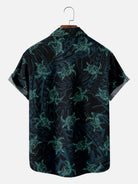 Men's Dark Ocean Sea Turtle Hawaiian Short Sleeve Shirt Eleven Oasis