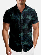Men's Dark Ocean Sea Turtle Hawaiian Short Sleeve Shirt Eleven Oasis