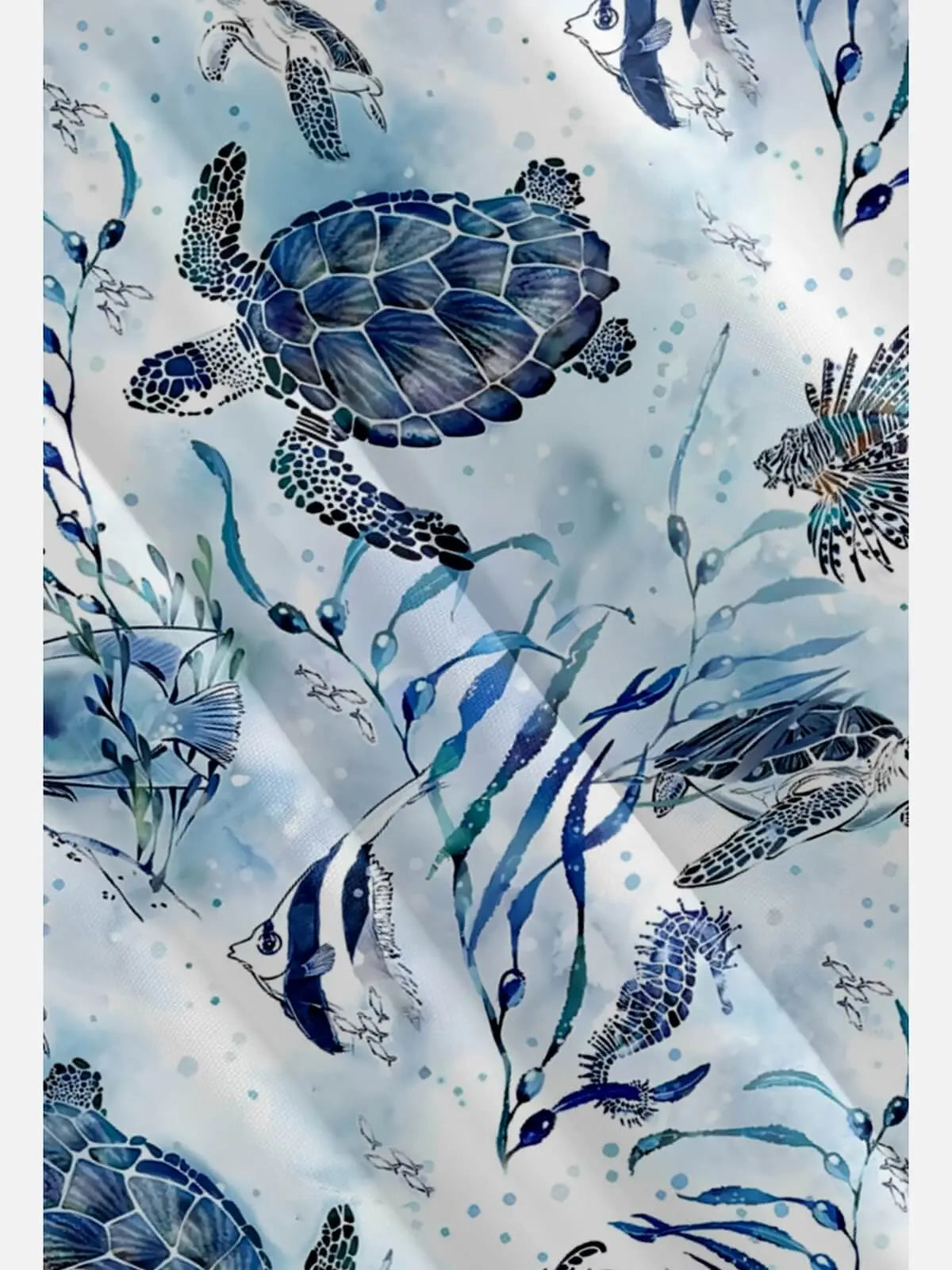 Tall Men's Sea Turtle Ocean Life Hawaiian Short Sleeve Shirt Eleven Oasis