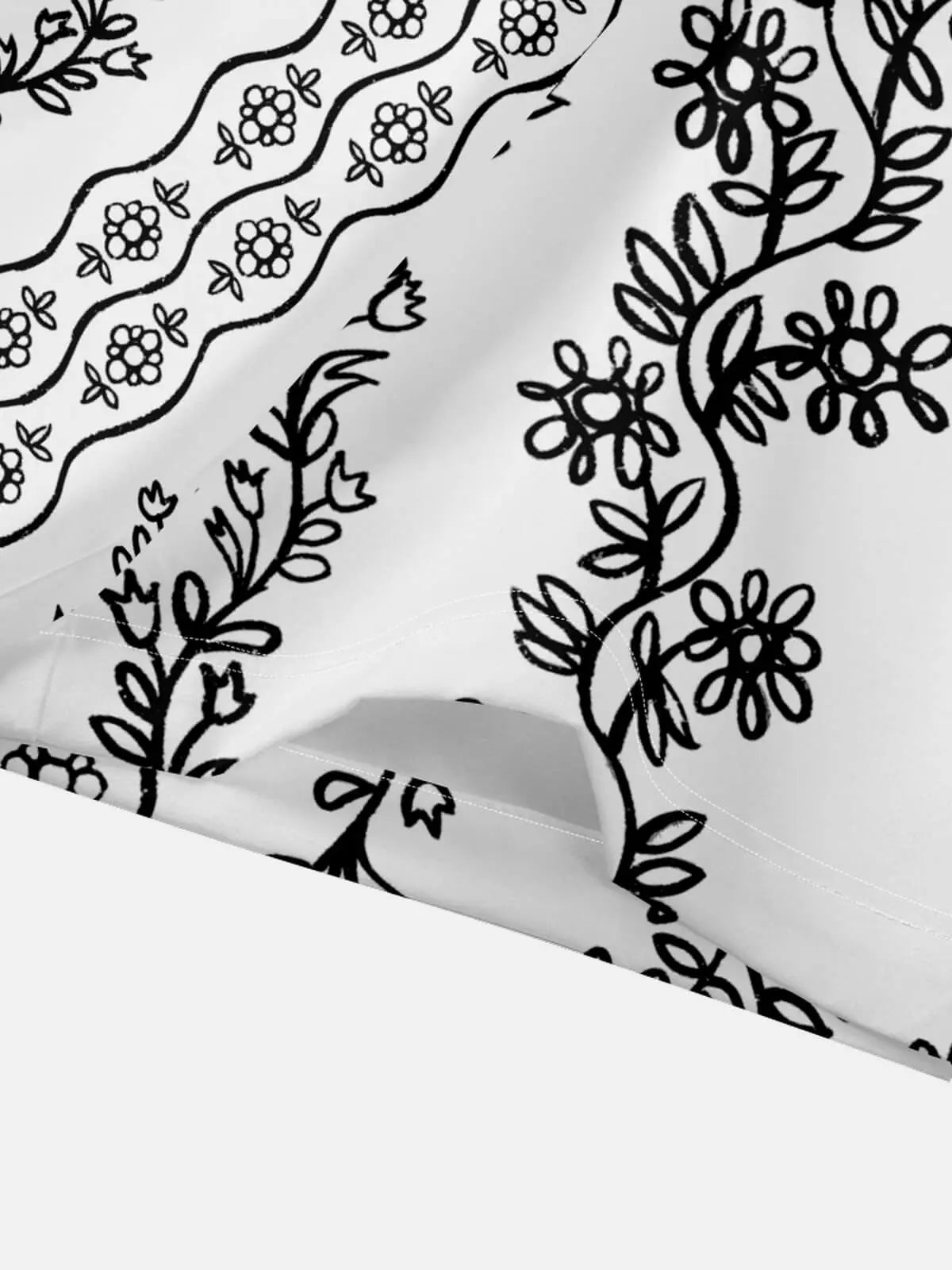 Men's Retro Floral Scrollwork Hawaiian Short Sleeve Shirt Eleven Oasis