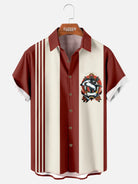 Men's Hammerhead Anchor Stripe Bowling Shirt Eleven Oasis