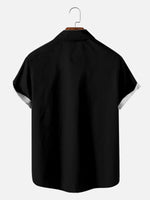 Men's Surfing Shark Stripe Bowling Shirt ElevenOasis