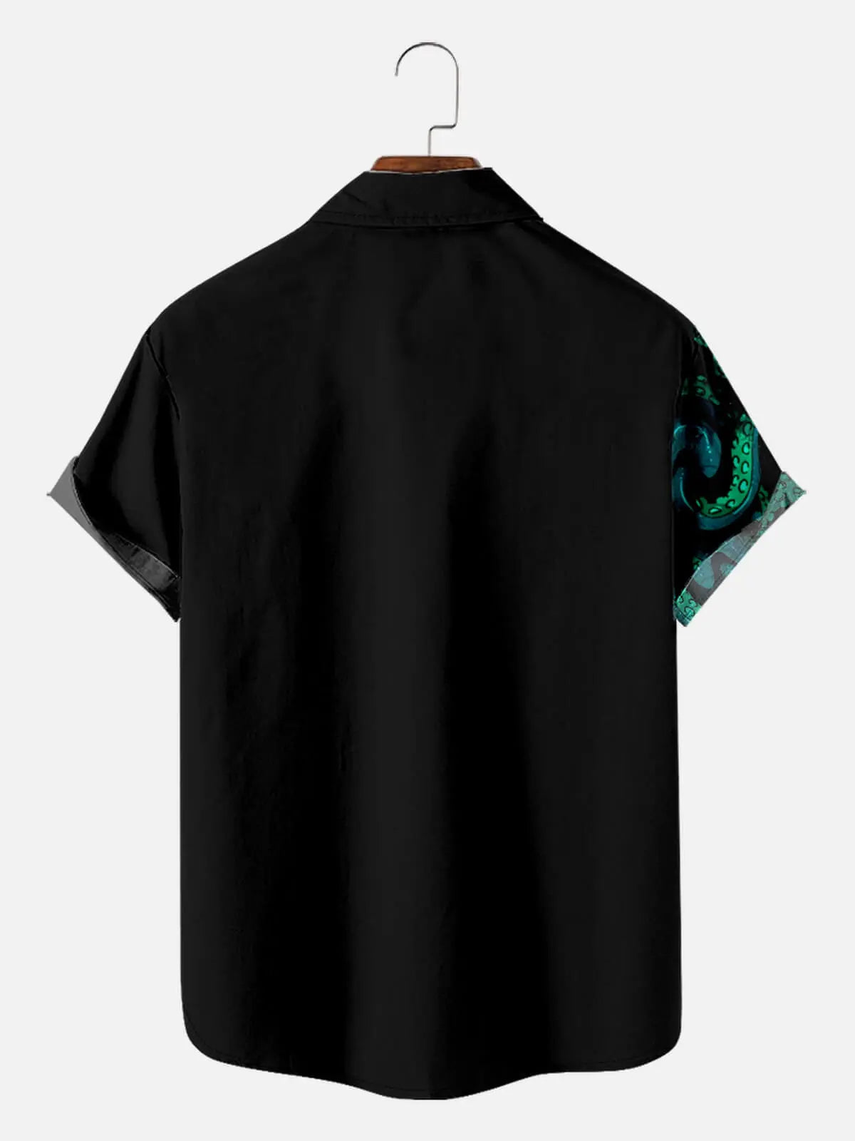 Tall Men's Midnight Kraken Stripe Bowling Shirt Eleven Oasis