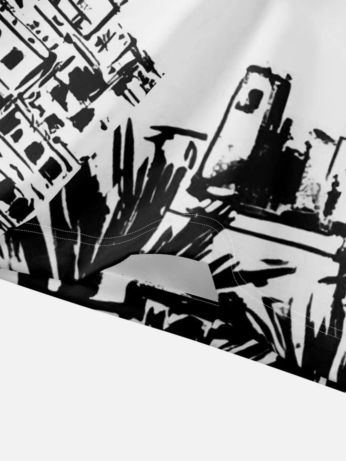 Men's Coastal Hillside Illustration Short Sleeve Shirt Eleven Oasis